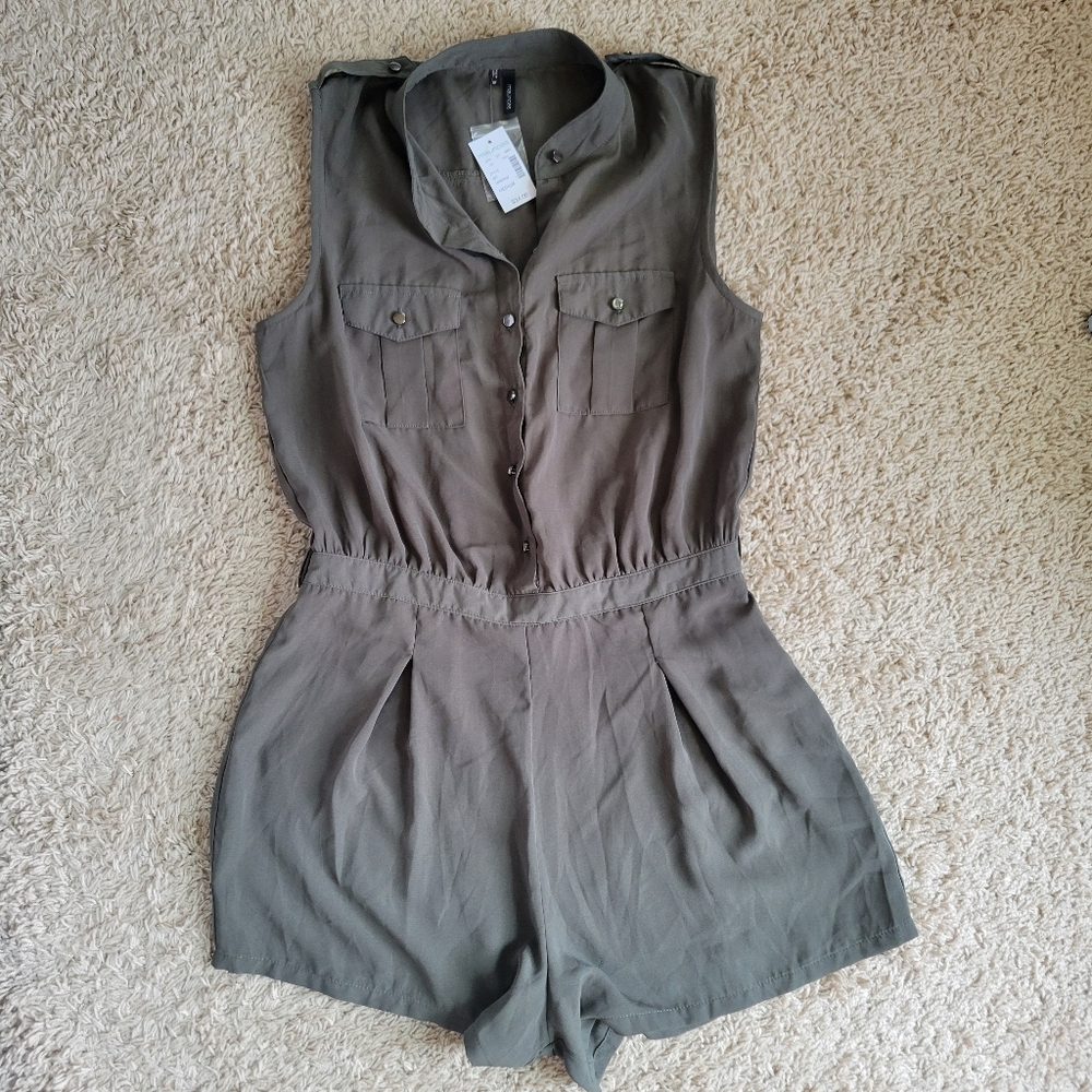 NWT Maurices Women's Romper Size M Army Green